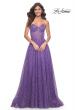 Picture of: Sequin Rhinestone A-Line Tulle Sweetheart Gown with Lace Up Back in Purple, Style: 32136, Detail Picture 3