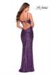 Picture of: Long Sequin Prom Dress with Straight Neckline in Purple, Style: 28698, Detail Picture 5