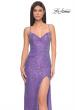 Picture of: Stretch Sequin Fitted Prom Dress with Open Back in Purple, Style: 32330, Detail Picture 5
