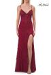 Picture of: Lace Embellished Gown with Spaghetti Straps and High Slit in Raspberry, Style: 33473, Detail Picture 8