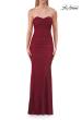 Picture of: Strapless Ruched Jersey Gown with Lace Lining in Raspberry, Style: 33601, Detail Picture 9