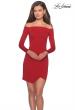 Picture of: Tight Homecoming Dress with Long Sleeves in Red, Style: 28182, Main Picture