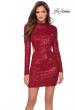 Picture of: Long Sleeve Sequin Party Dress with High Neckline in Red, Style: 29406, Main Picture