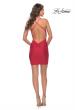 Picture of: Ruched Homecoming Dress with V Neckline in Red, Style: 30930, Detail Picture 9