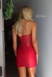 Picture of: Strapless Lace Corset Ruched Mini Dress in Red, Style 33239, Detail Picture 12