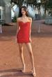 Picture of: Strapless Sparkle Lace-Up Mini Dress in Red, Style 33931, Detail Picture 12
