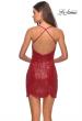 Picture of: Short Scalloped Sequined Homecoming Dress in Red, Style: 28228, Back Picture