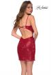 Picture of: Short Sequin Party Dress with Scoop Neckline in Red, Style: 29292, Back Picture