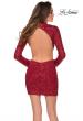 Picture of: Long Sleeve Sequin Party Dress with High Neckline in Red, Style: 29406, Back Picture