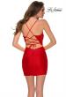Picture of: Scoop Neckline Short Jersey Homecoming Dress in Red, Style: 29563, Back Picture