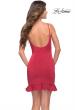 Picture of: Fitted Ruffle Skirt Short Dress with Square Neckline in Red, Style 30945, Back Picture