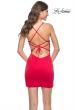 Picture of: Open Back Jersey Dress with V Slit Neckline in Red, Style: 31758, Back Picture