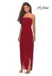 Picture of: Long Strapless Jersey Dress with Side Ruching in Red, Style: 28204, Detail Picture 1