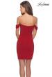 Picture of: Short Dress with Scalloped Off The Shoulder Sleeves in Red, Style: 28193, Detail Picture 2