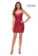 Picture of: Short Sequin Party Dress with Scoop Neckline in Red, Style: 29292, Detail Picture 3
