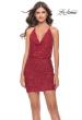 Picture of: Drape Front Mini Dress with Low Back in Red, Style: 30949, Detail Picture 3