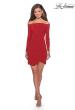 Picture of: Tight Homecoming Dress with Long Sleeves in Red, Style: 28182, Detail Picture 4