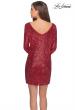Picture of: Long Sleeve Sequined Shift Homecoming Dress in Red, Style: 28194, Detail Picture 4