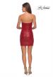 Picture of: Short Sequin Dress with Strapless Sweetheart Neckline in Red, Style: 28229, Detail Picture 4