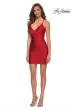 Picture of: Short Jersey Dress with Lace Up Open Back in Red, Style: 29316, Detail Picture 4