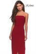 Picture of: Long Strapless Jersey Dress with Side Ruching in Red, Style: 28204, Detail Picture 6
