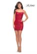 Picture of: Short Simple Sequin Dress with Square Neckline in Red, Detail Picture 6