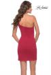 Picture of: One Shoulder Mini Dress with Slit in Red, Style: 30927, Detail Picture 6
