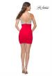 Picture of: Ruched Short Homecoming Dress with Sequin Beaded Top in Red, Style: 31726, Detail Picture 6