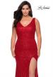Picture of: Printed Sequin Plus Size Dress for Curves with V-Neck in Red, Style: 29001, Main Picture