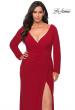 Picture of: Long Sleeve Curvy Prom Dress with Ruching in Red, Style: 29044, Main Picture