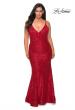 Picture of: Sequin Curvy Prom Dress with Cut Out Open Back in Red, Style: 29063, Main Picture