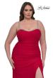 Picture of: Jersey Plus Size Dress with Rhinestone Neckline and Straps in Red , Style: 32992, Main Picture