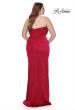 Picture of: Strapless Ruched Stretch Satin Plus Size Dress in Red, Style: 32157, Detail Picture 10
