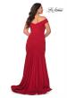 Picture of: Off the Shoulder Plus Size Jersey Prom Dress in Red, Style: 28963, Back Picture