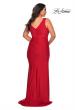 Picture of: Curvy Jersey Prom Dress with Ruching and Slit in Red, Style: 29024, Back Picture