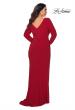 Picture of: Long Sleeve Curvy Prom Dress with Ruching in Red, Style: 29044, Back Picture