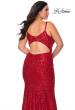 Picture of: Sequin Curvy Prom Dress with Cut Out Open Back in Red, Style: 29063, Back Picture