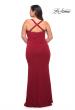 Picture of: Ruched Long Jersey Plus Dress with Square Neckline in Red, Style: 29590, Back Picture