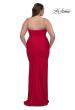 Picture of: Jersey Plus Size Dress with Rhinestone Neckline and Straps in Red , Style: 32992, Back Picture