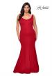 Picture of: Long Jersey Plus Size Mermaid Prom Dress in Red, Style: 28975, Detail Picture 1
