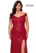 Picture of: Sequin Plus Size Dress with Off the Shoulder Detail in Red, Style: 29023, Detail Picture 1