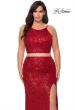 Picture of: Two Piece Long Sequin Plus Size Prom Dress in Red, Style: 29026, Detail Picture 1