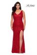 Picture of: Printed Sequin Plus Size Dress for Curves with V-Neck in Red, Style: 29001, Detail Picture 2