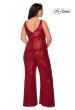 Picture of: Sequin Plus SIze Jumpsuit with Plunging Neckline in Red, Style: 29003, Detail Picture 2