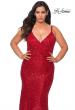 Picture of: Sequin Curvy Prom Dress with Cut Out Open Back in Red, Style: 29063, Detail Picture 2