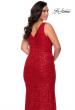 Picture of: Printed Sequin Plus Size Dress for Curves with V-Neck in Red, Style: 29001, Detail Picture 3