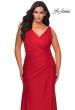Picture of: Curvy Jersey Prom Dress with Ruching and Slit in Red, Style: 29024, Detail Picture 3