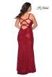 Picture of: Sequined Curvy Prom Dress with Criss Cross Back in Red, Style: 29037, Detail Picture 3