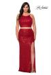 Picture of: Two Piece Long Sequin Plus Size Prom Dress in Red, Style: 29026, Detail Picture 4