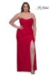 Picture of: Jersey Plus Size Dress with Rhinestone Neckline and Straps in Red , Style: 32992, Detail Picture 5
